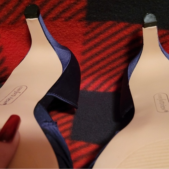 Comfort View Blue Satin D’ Orsay Pumps Size 8.5 Wide - Picture 5 of 7